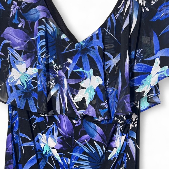 Connected Women’s Floral-Print Popover-Bodice Dress. - Picture 4 of 7